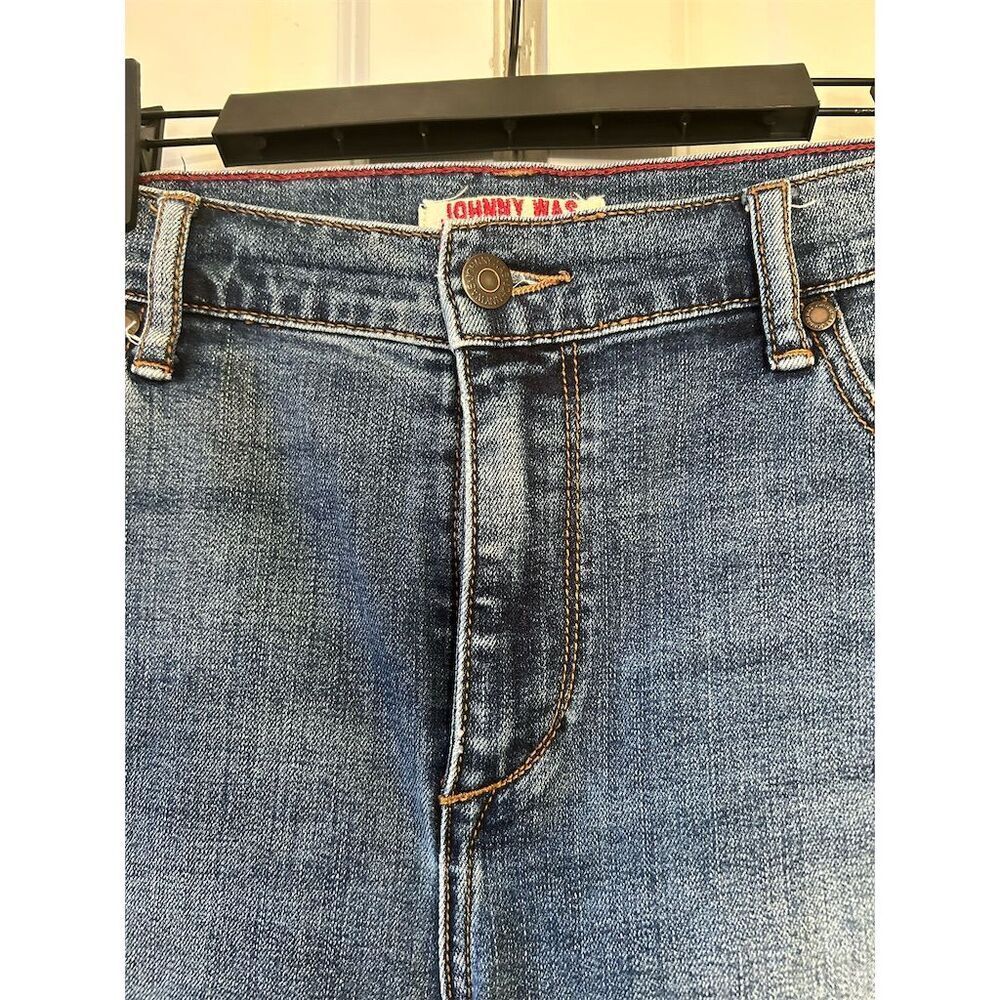 Johnny Was Women's Bermuda Denim Shorts Blue Size M